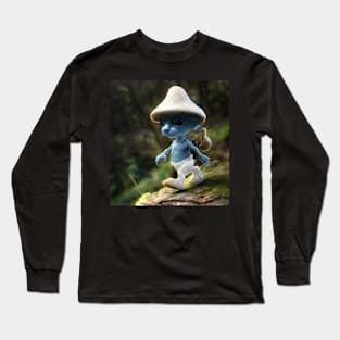 Funny blue mushroom Cat Meme we love live lie Long Sleeve T-Shirt